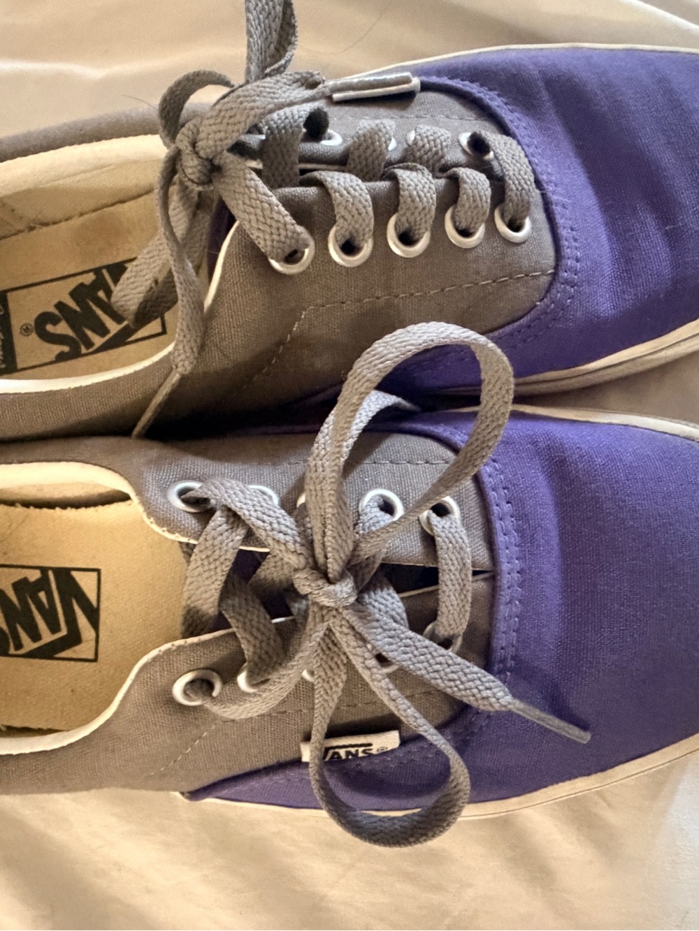Vans Purple and Gray Canvas Sneakers